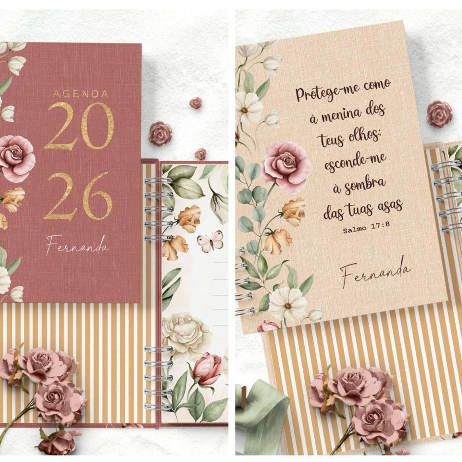 Encadernação 2 Agendas Floral 2026 e Permanente - bicho papel  1