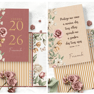 Encadernação 2 Agendas Floral 2026 e Permanente - bicho papel 