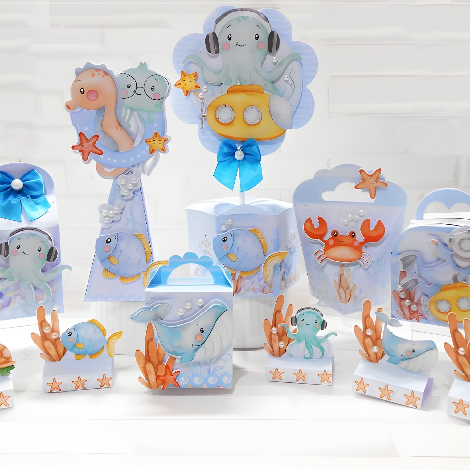 Arquivo Fundo do Mar Azul Aquarela- Criarte  