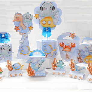 Arquivo Fundo do Mar Azul Aquarela- Criarte  