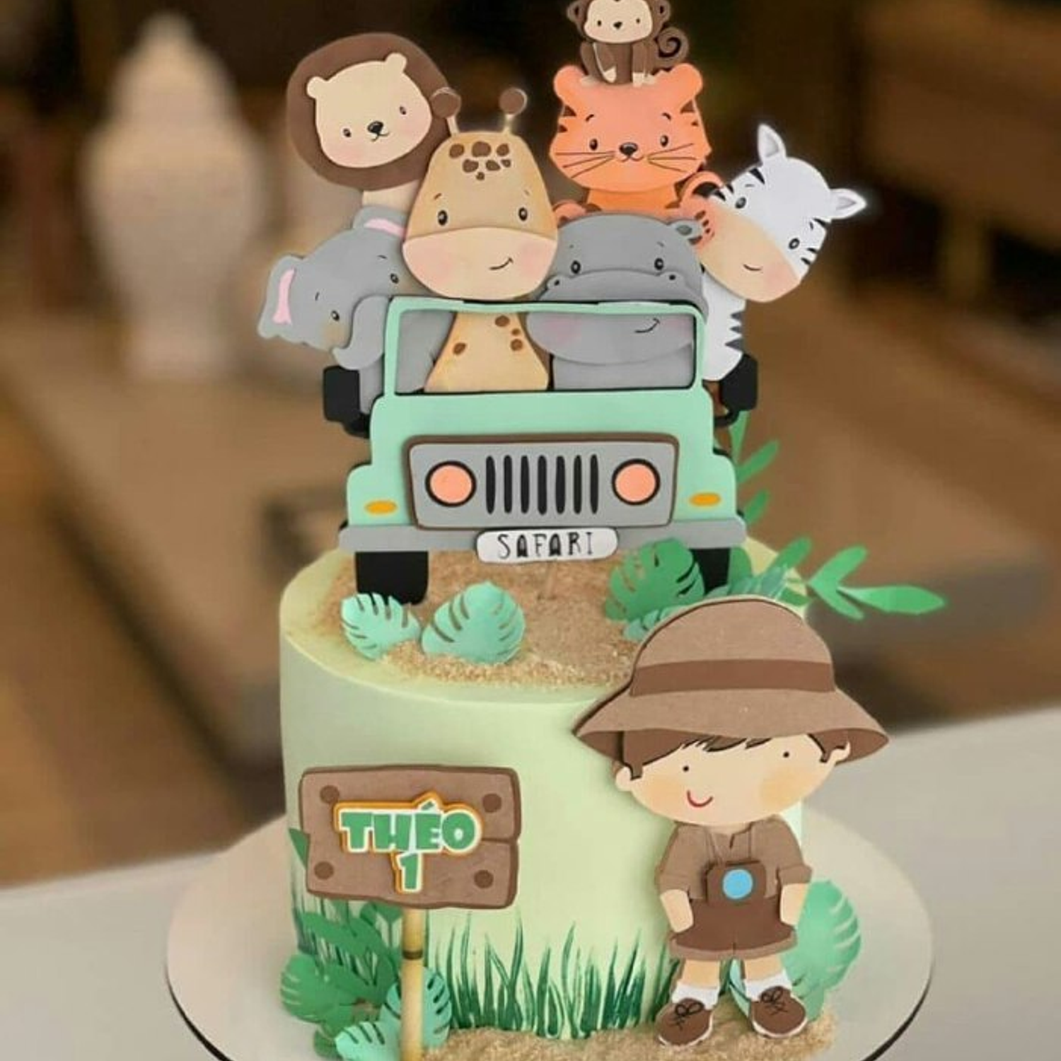 Arquivo Topo Safari Cute Menino Jeep Camadas