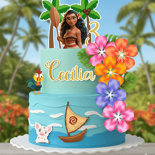 Arquivo Topo Moana Com Flores Realistas Cores Vibrantes