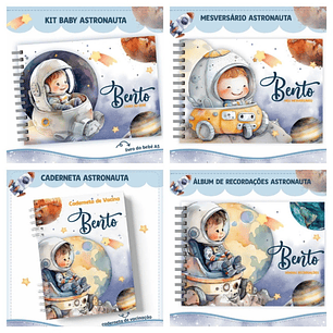 Encadernação Kit Caderneta Baby Astronauta