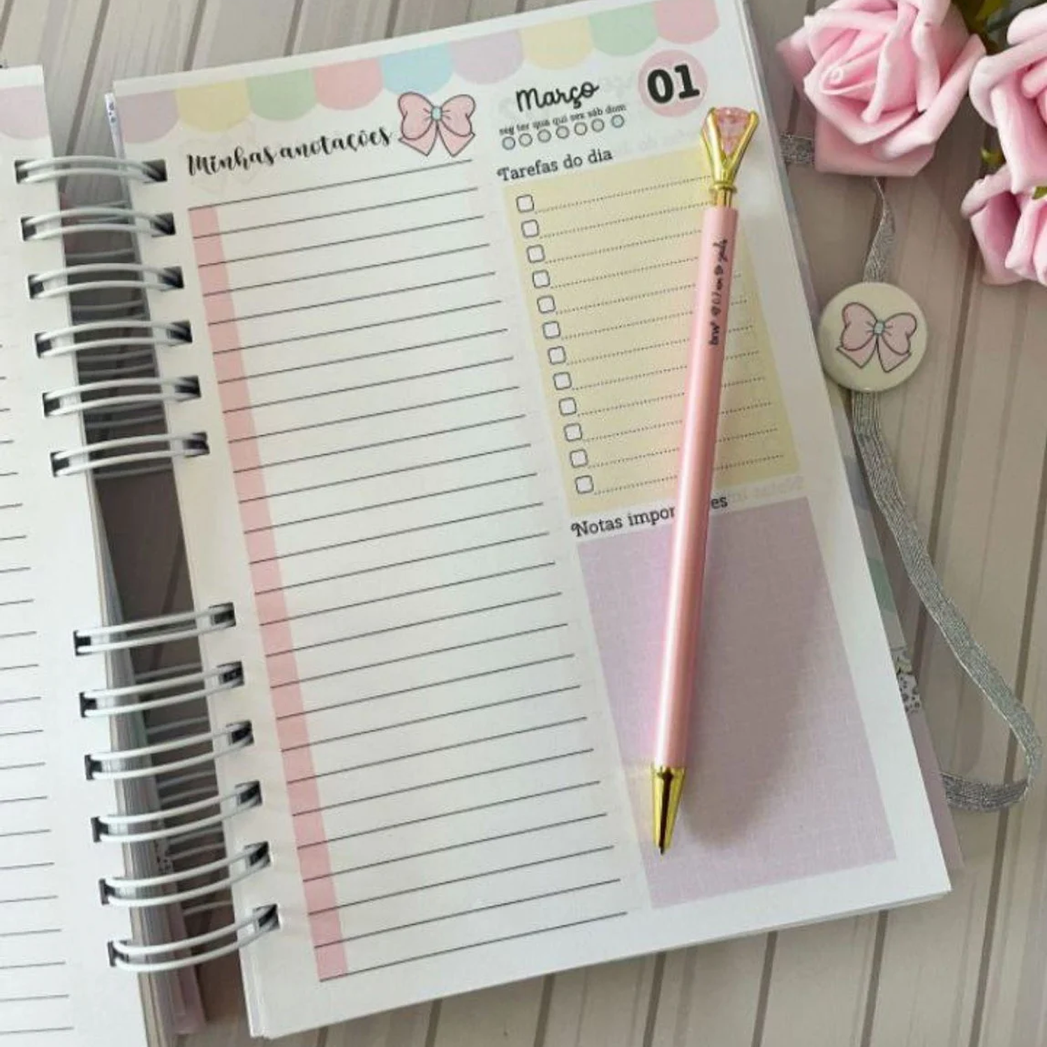 Encadernação Combo Agenda e Caderno de Pedidos Laços e Tiara 2