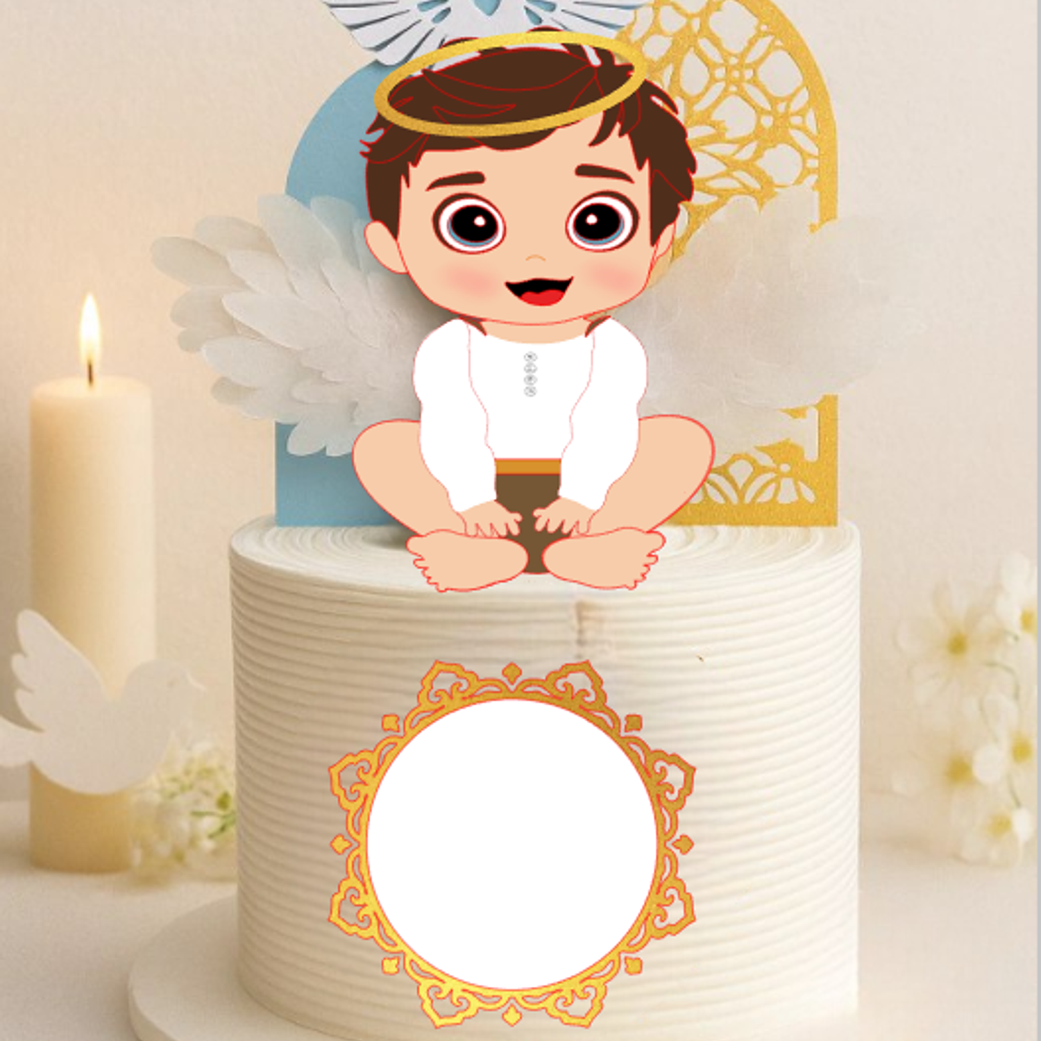 Arquivo Topo Batizado Menino Mega Luxo Em Camadas 3