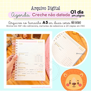 Encadernação Agenda Creche Não Datada - Estudio G19