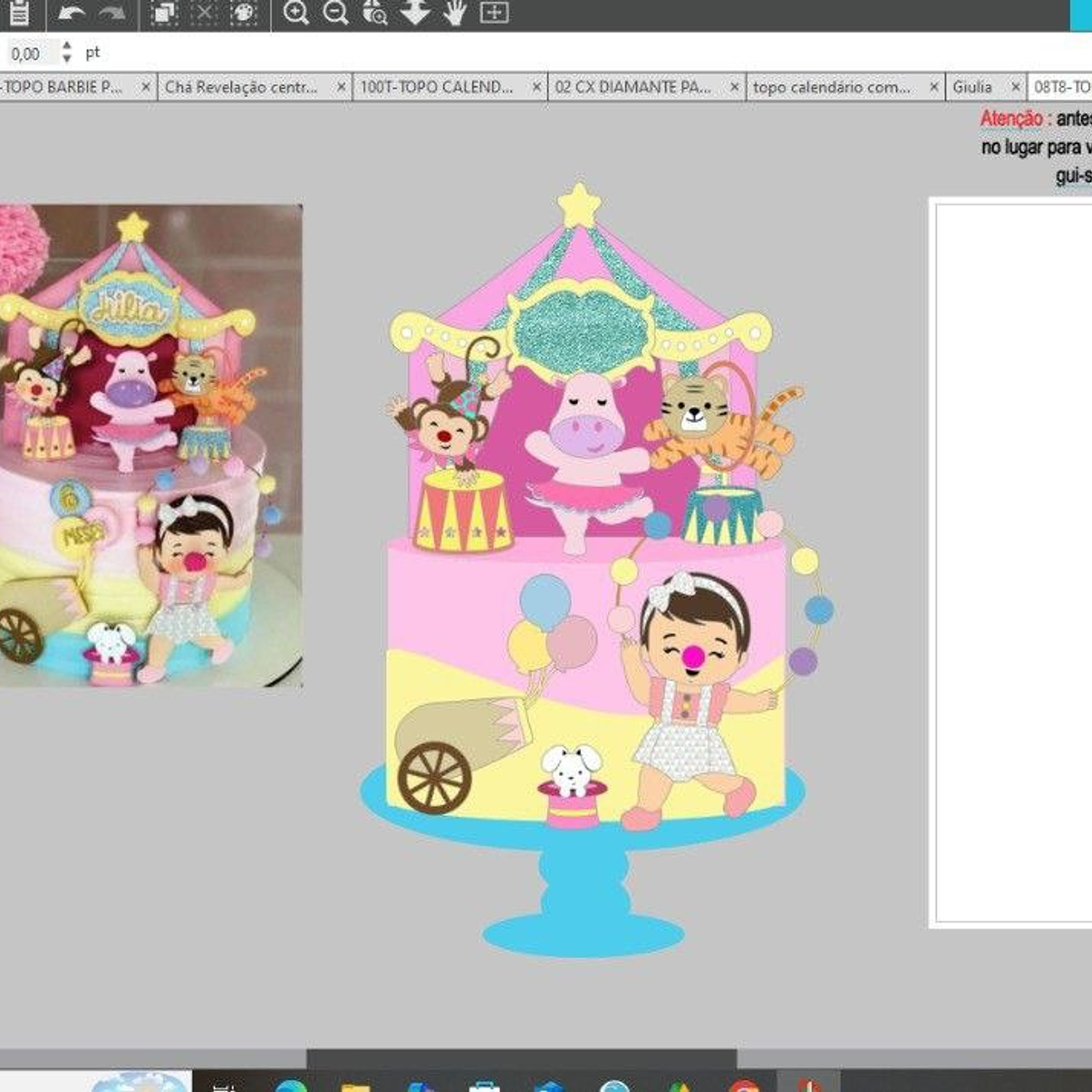 Arquivo Topo Circo Rosa Clean Cute Baby 2