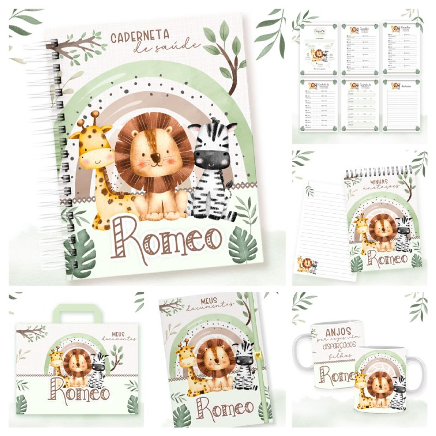 Encadernação kit Caderneta Safari Rainbow 1