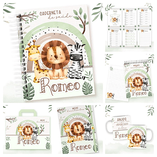 Encadernação kit Caderneta Safari Rainbow