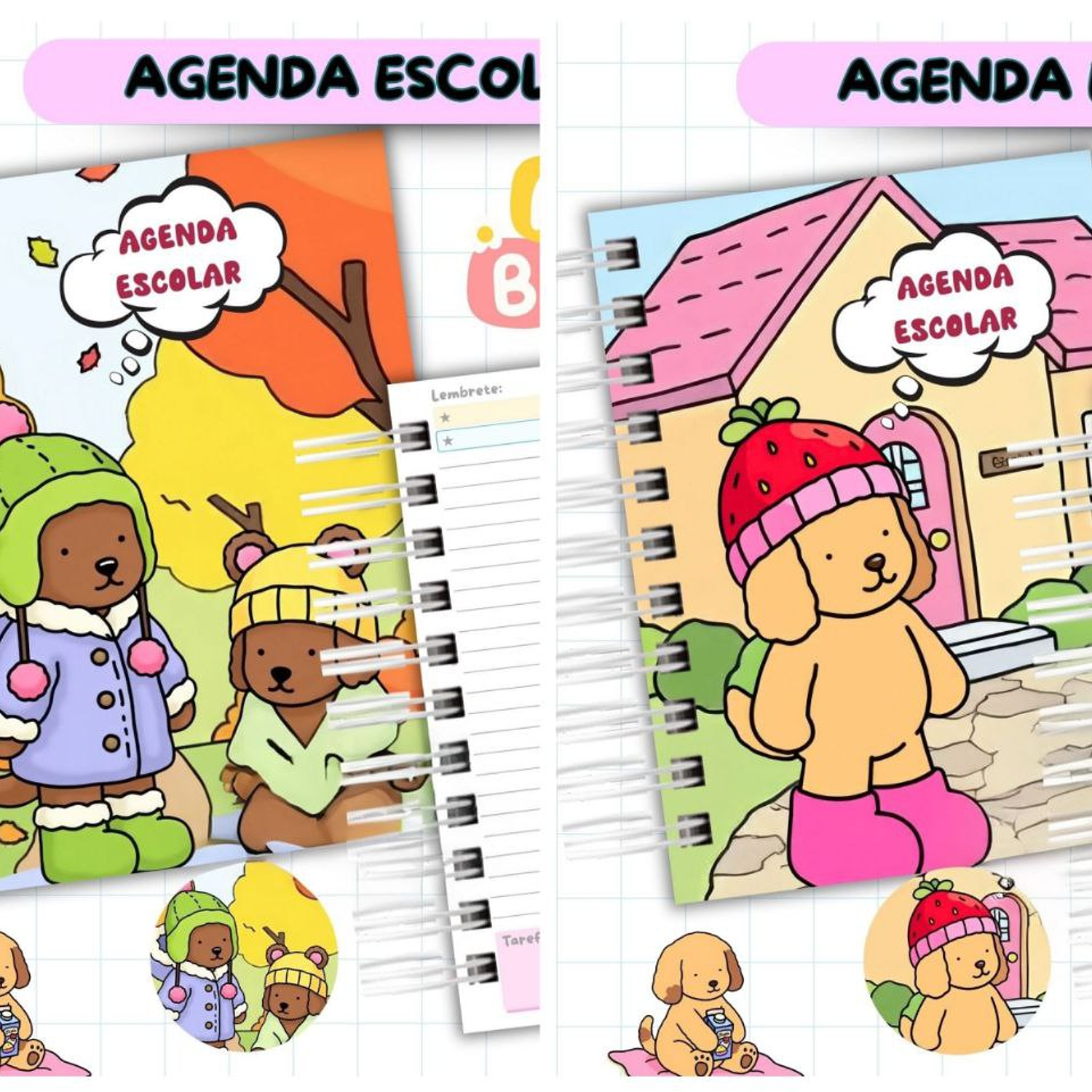 Encadernação Agenda Escolar Bobbie Goods 2026 - Van Criações 2