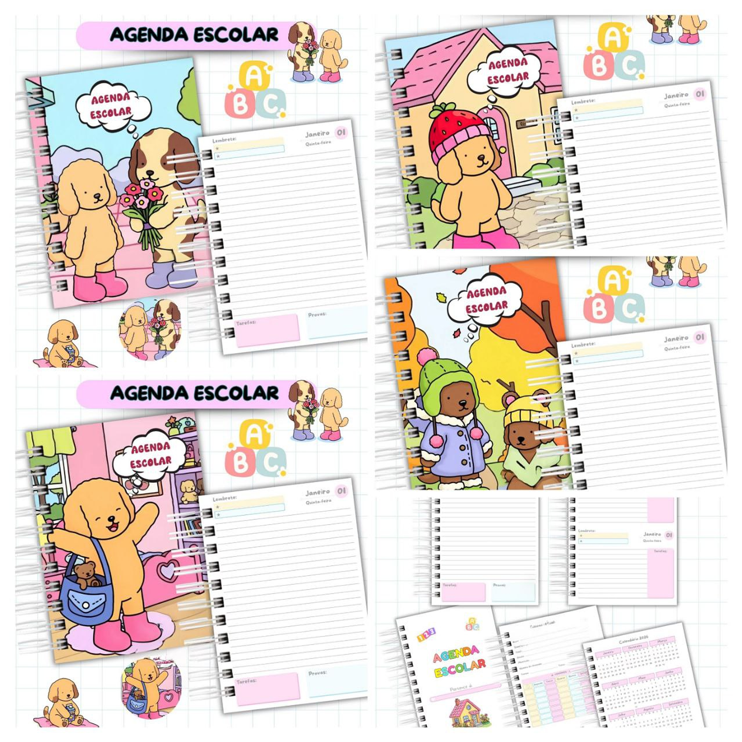 Encadernação Agenda Escolar Bobbie Goods 2026 - Van Criações 5