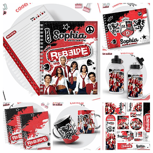 Encadernação Kit Escolar Rebelde Volta as Aulas - Lina