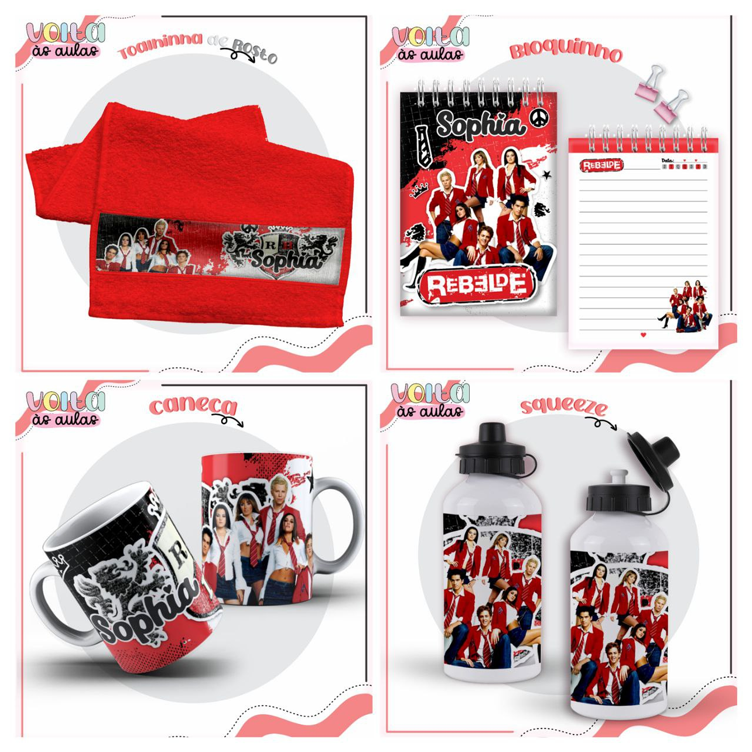 Encadernação Kit Escolar Rebelde Volta as Aulas - Lina 2