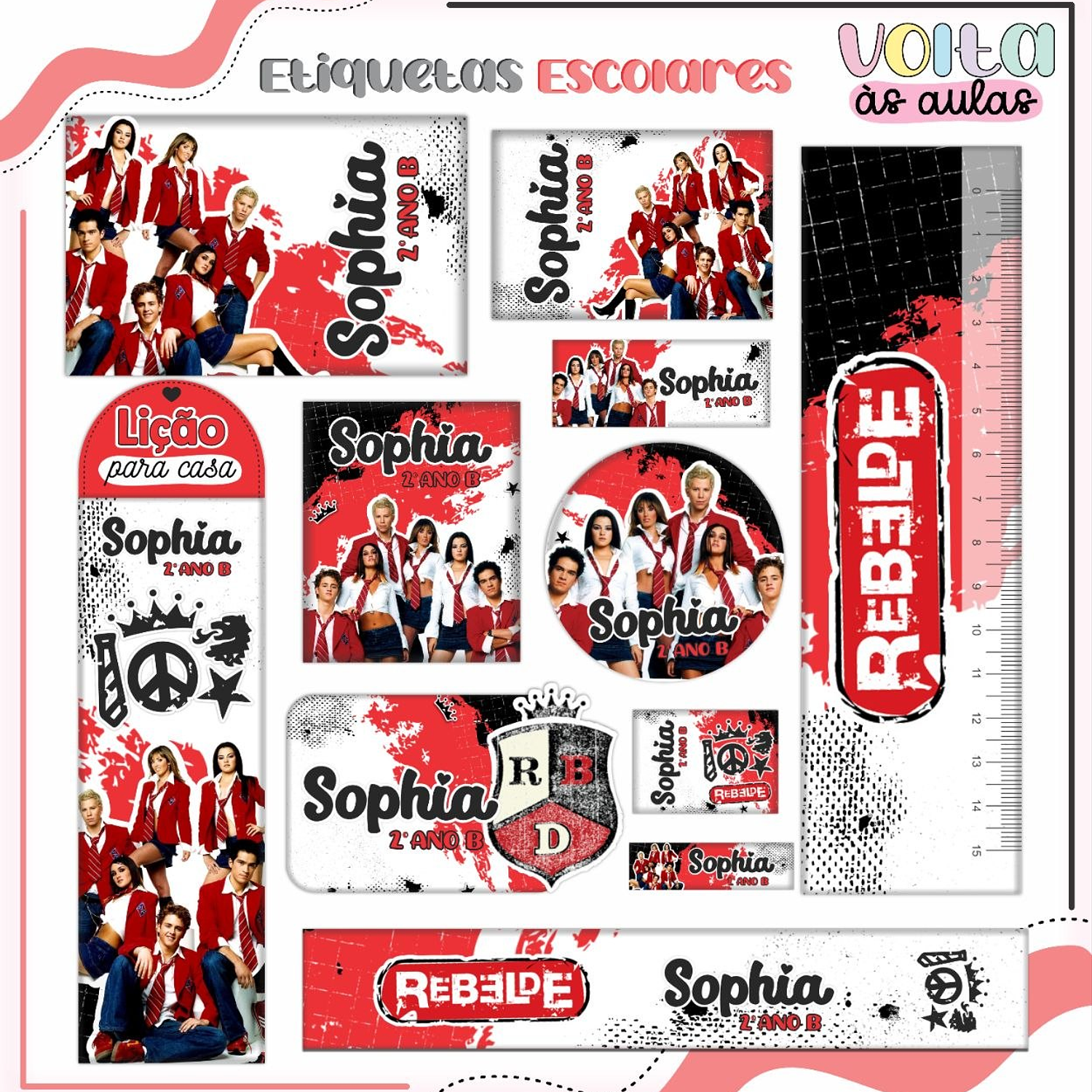 Encadernação Kit Escolar Rebelde Volta as Aulas - Lina 5