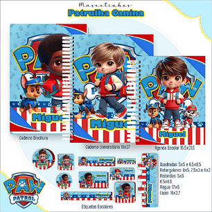 Encadernação Kit Mascotinhos Patrulha Canina Menino - Lina Criativa