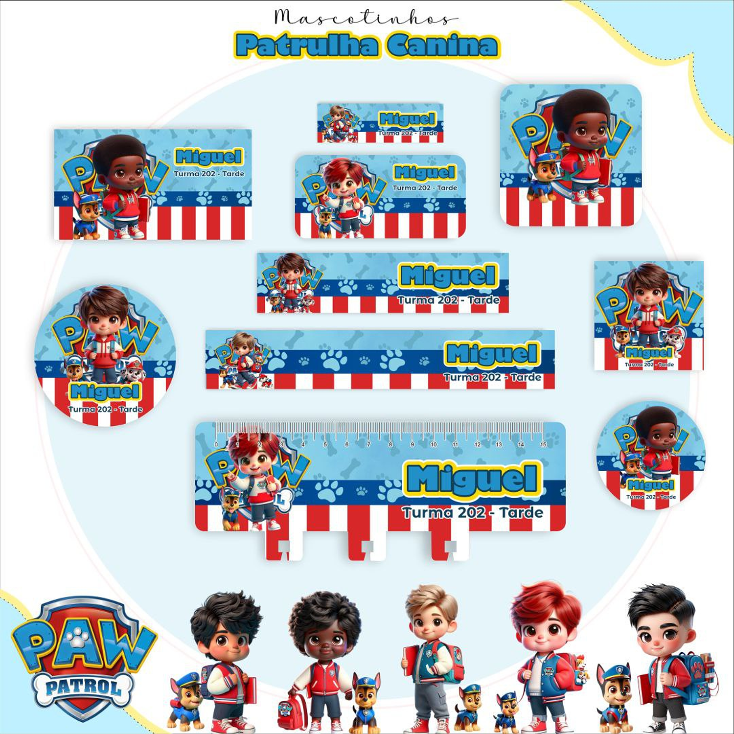 Encadernação Kit Mascotinhos Patrulha Canina Menino - Lina Criativa 4