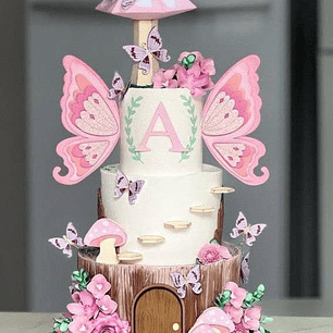 Arquivo Topo Borboletas Com Asas + Flores Realistas - Luxo Supremo