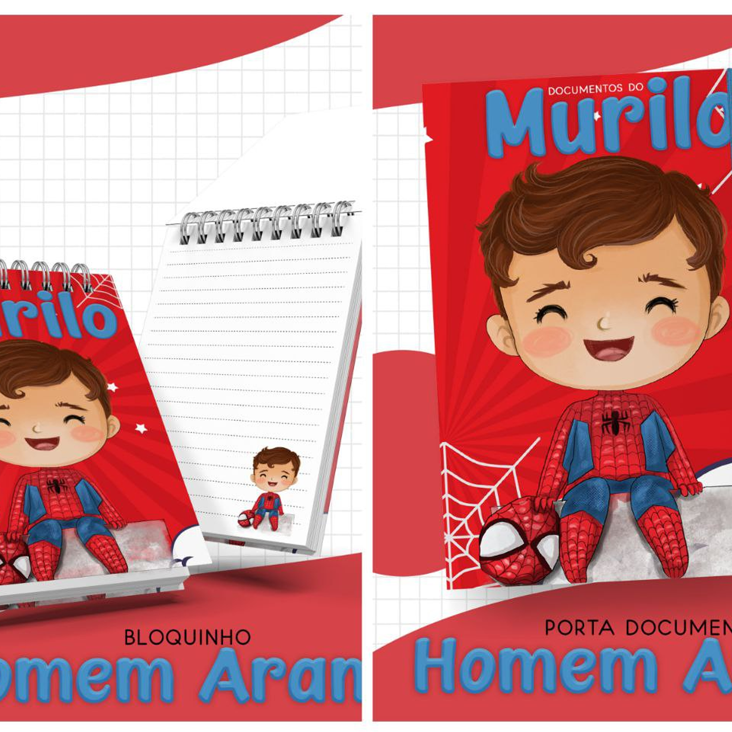 Encadernação Kit Caderneta Homem Aranha Cute 4
