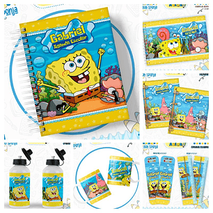 Encadernação Kit Escolar Bob Esponja - Lina 