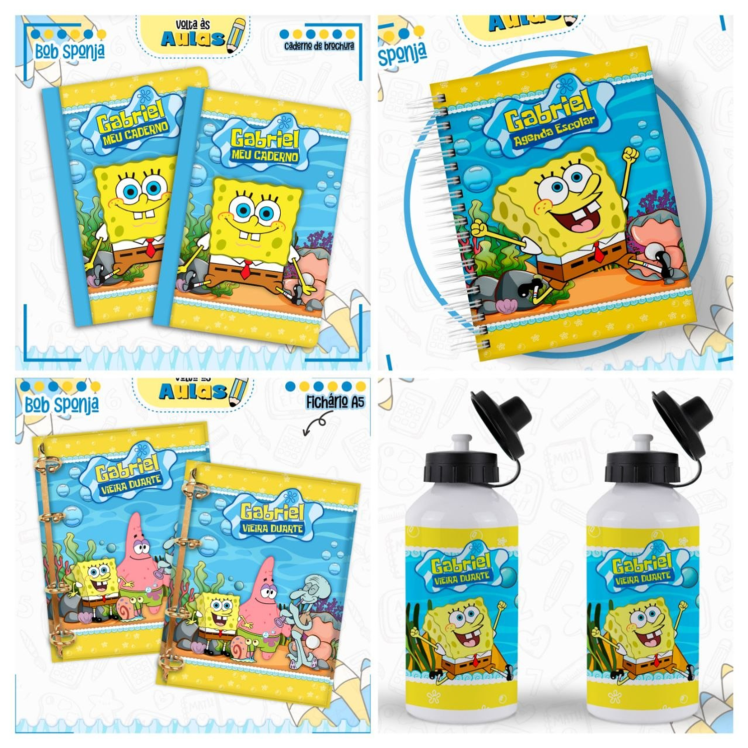 Encadernação Kit Escolar Bob Esponja - Lina  3