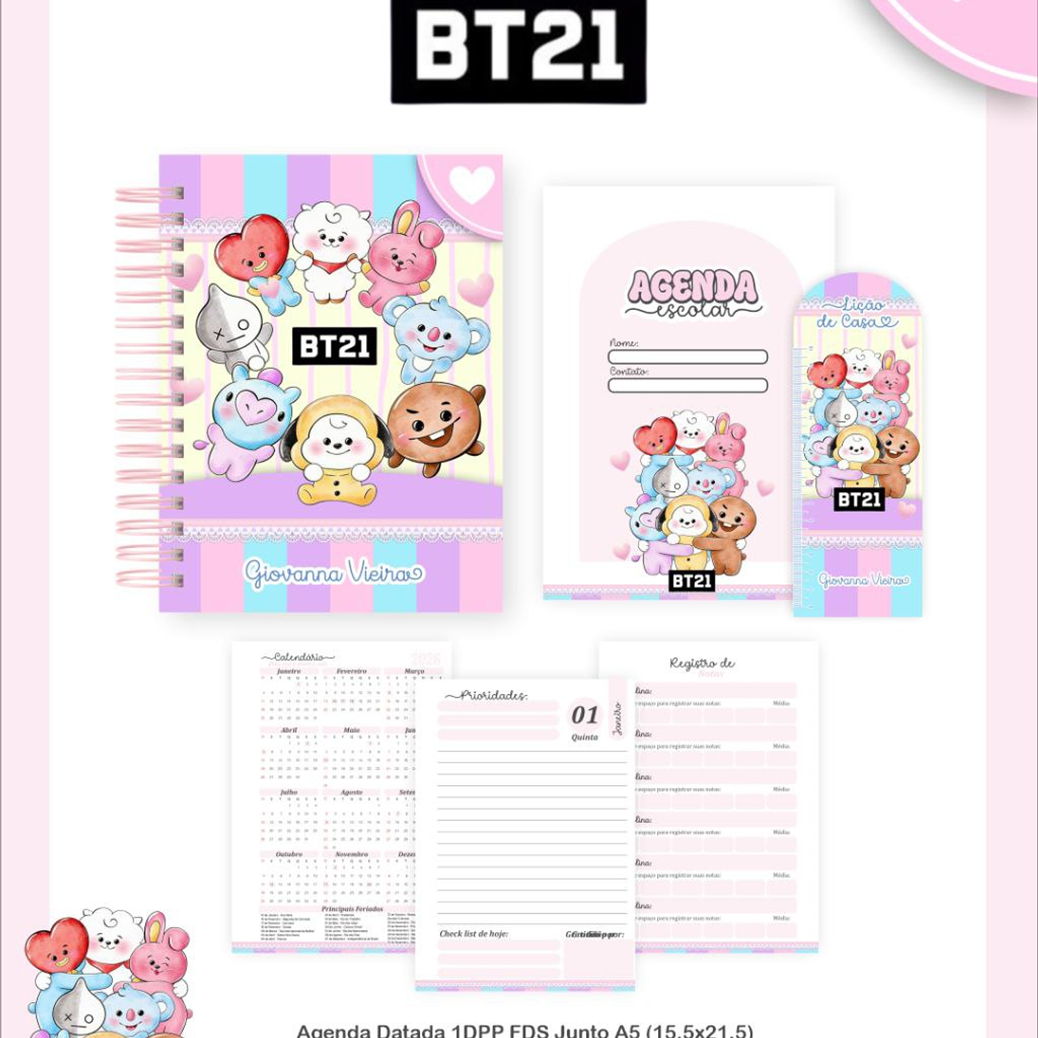 Arquivo Encadernação Kit Escolar BT21 3