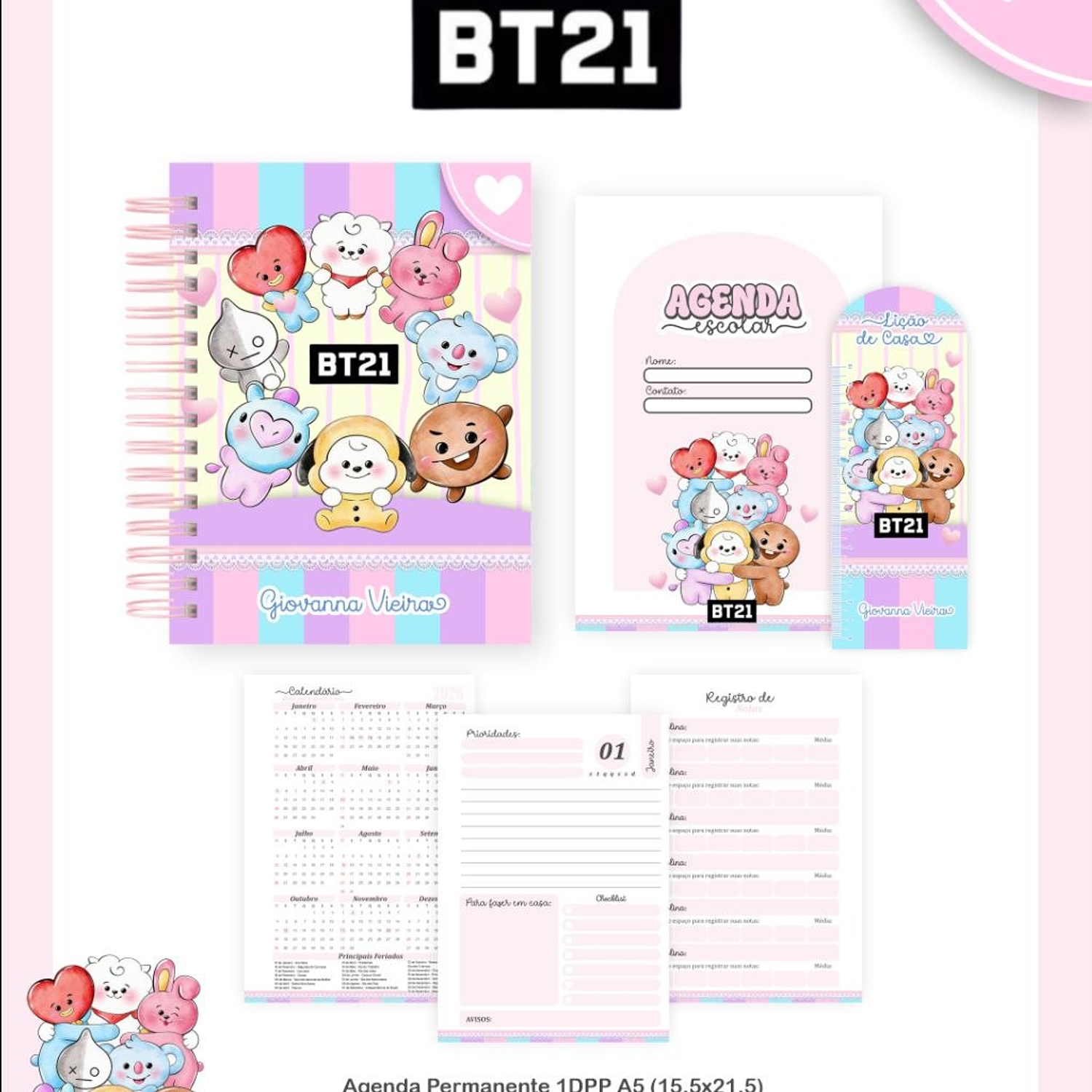 Arquivo Encadernação Kit Escolar BT21 4