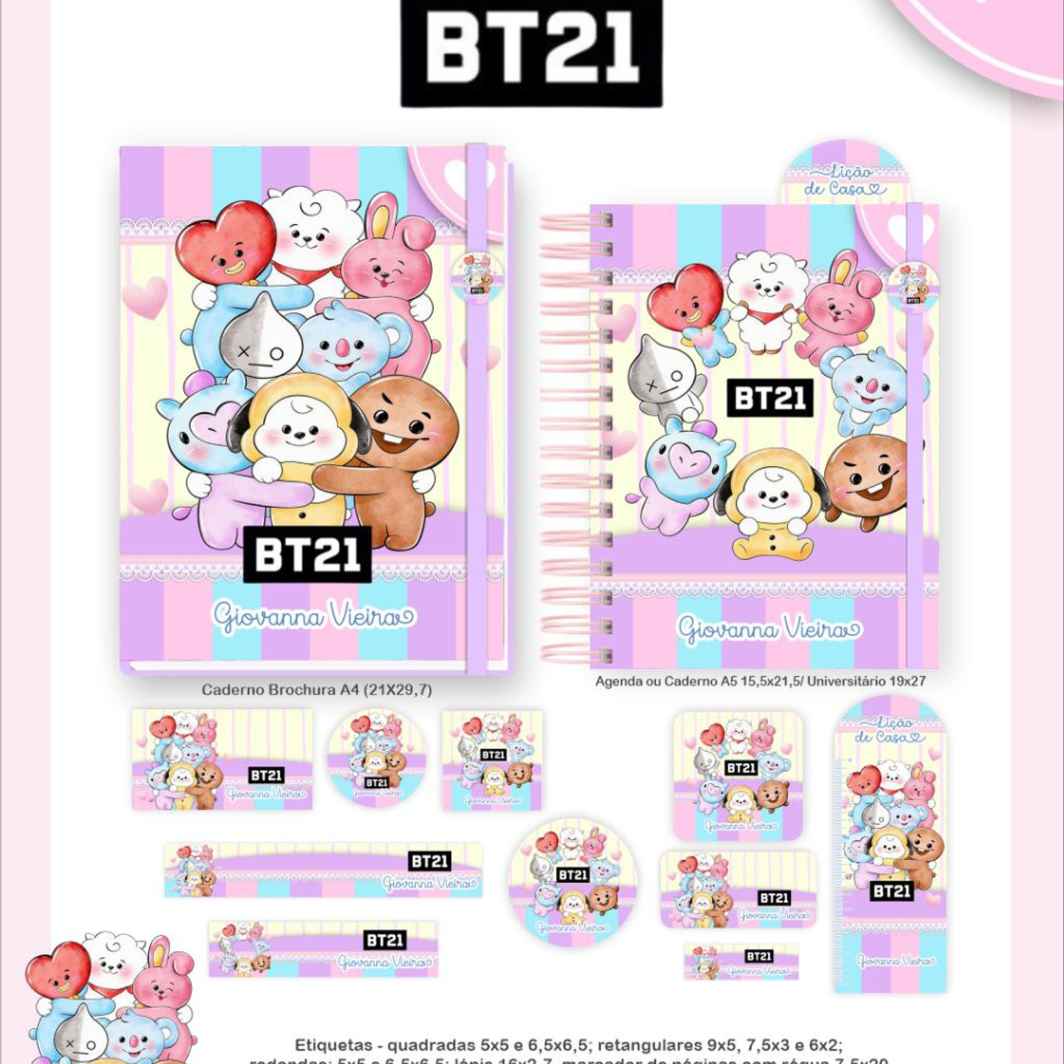 Arquivo Encadernação Kit Escolar BT21 2