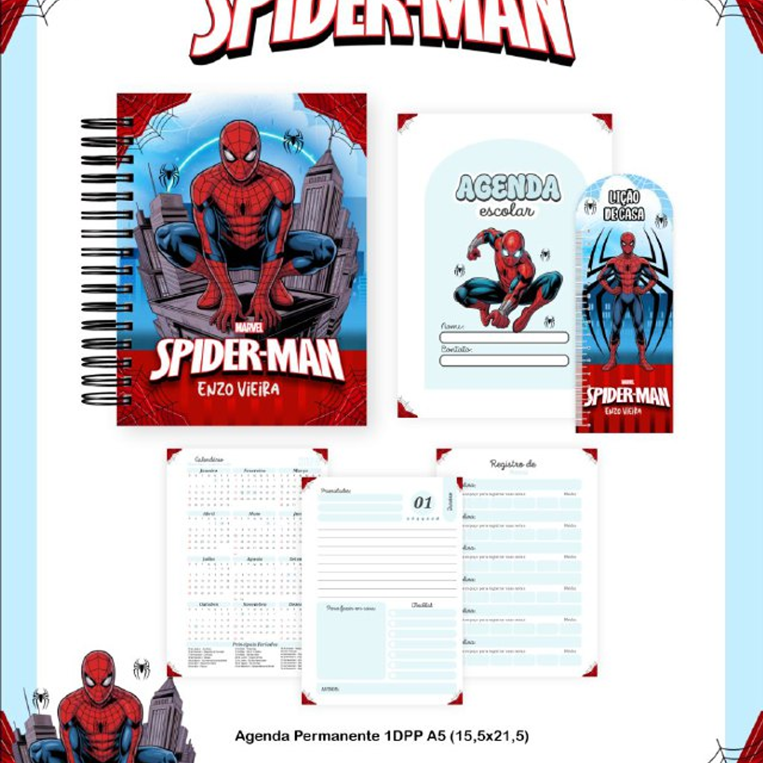 Encadernação Kit Escolar H Aranha 2