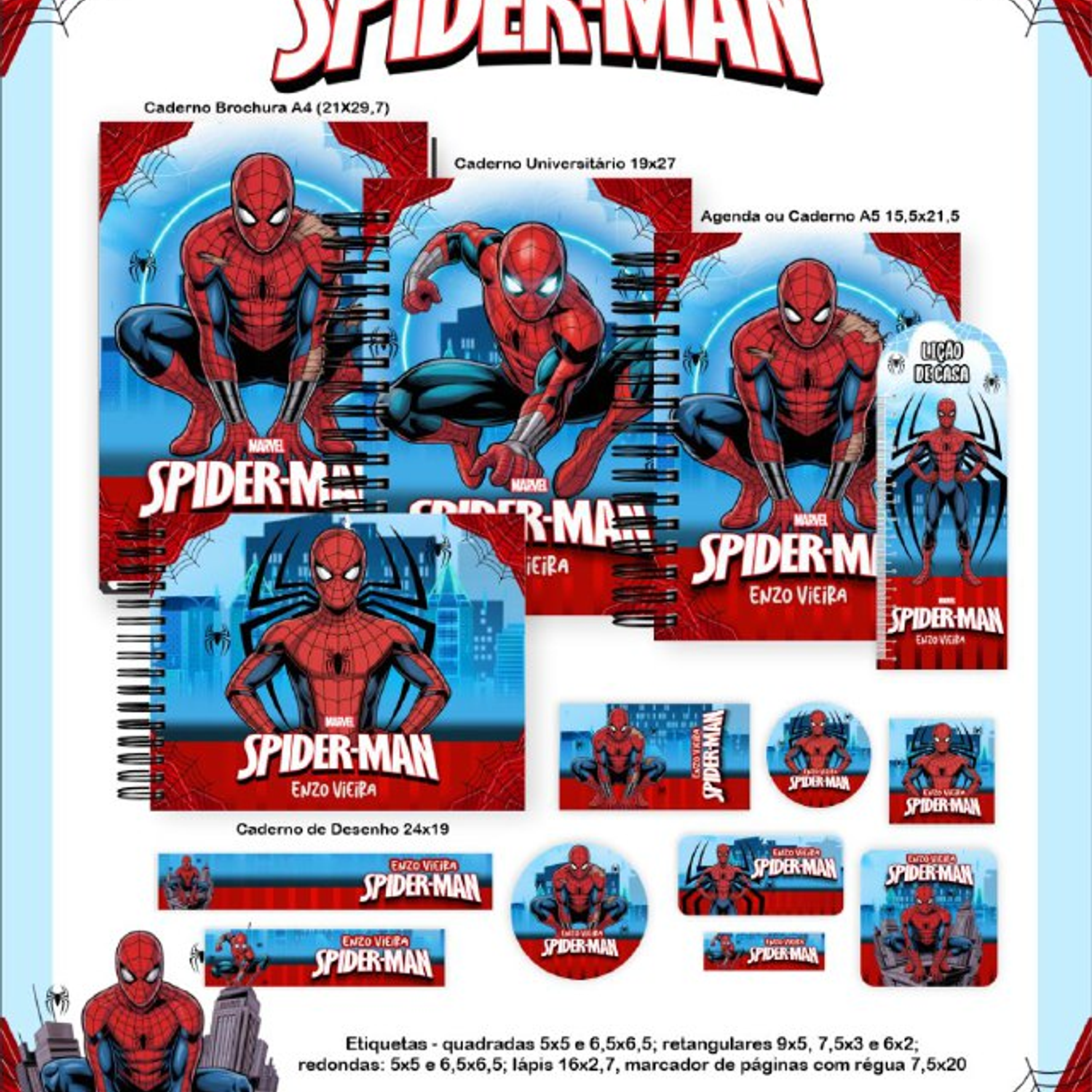 Encadernação Kit Escolar H Aranha 1