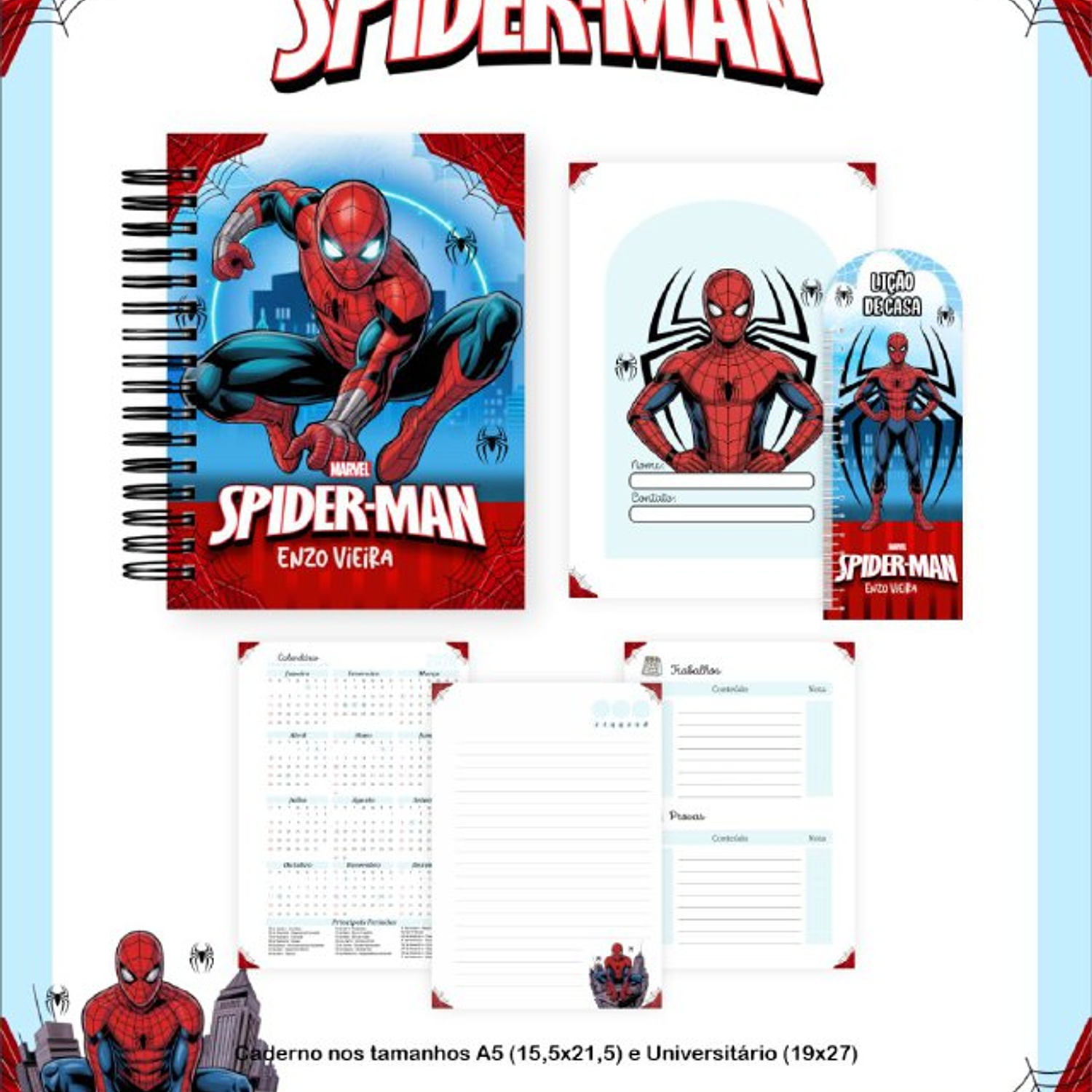 Encadernação Kit Escolar H Aranha 5