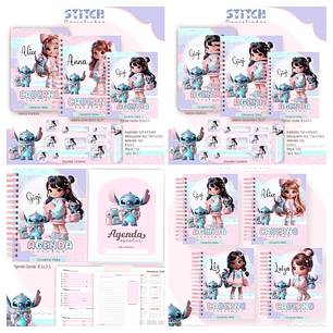 Encadernação Kit Escolar Stitch