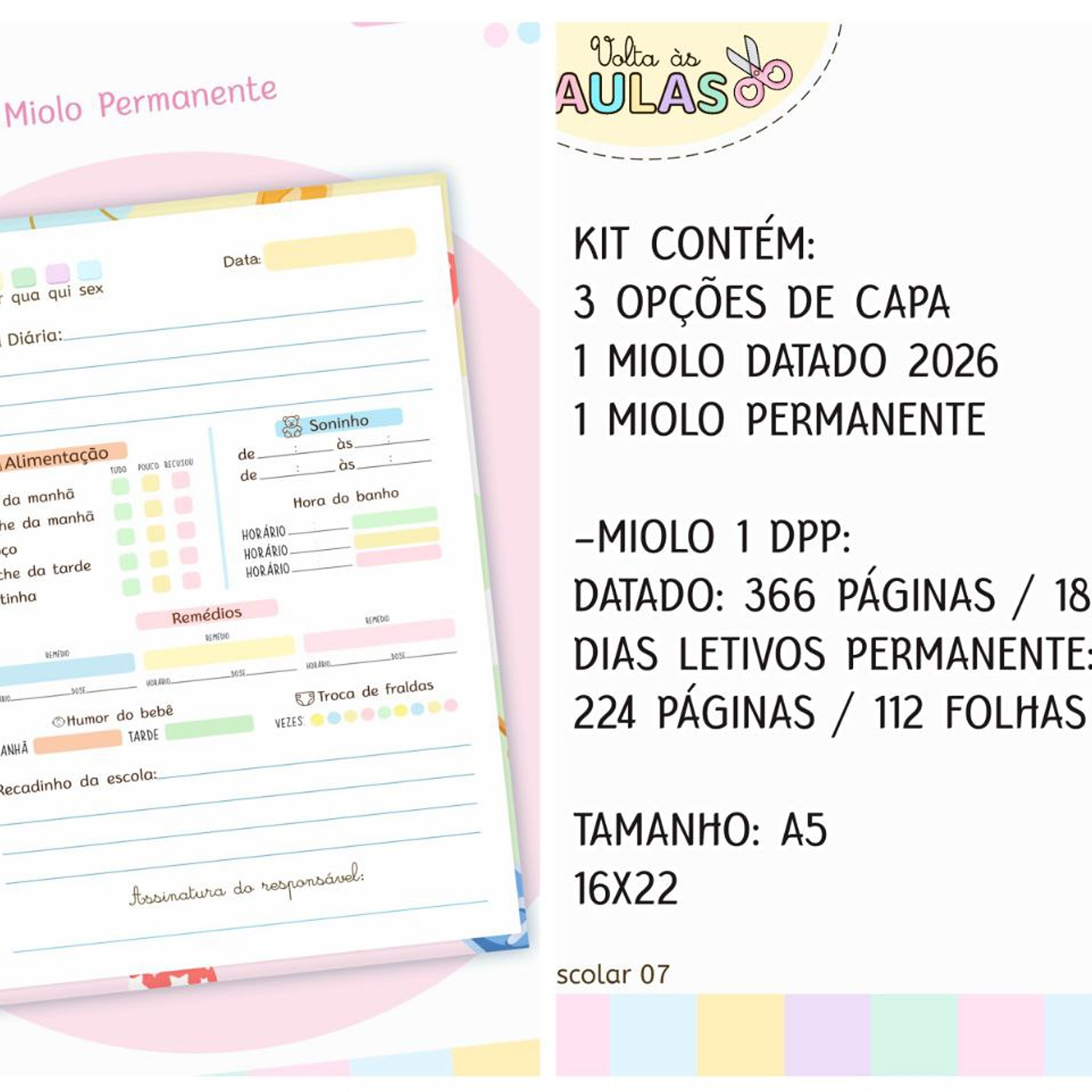Encadernação Agenda Berçário Baby 2026 - Lina Criativa 5