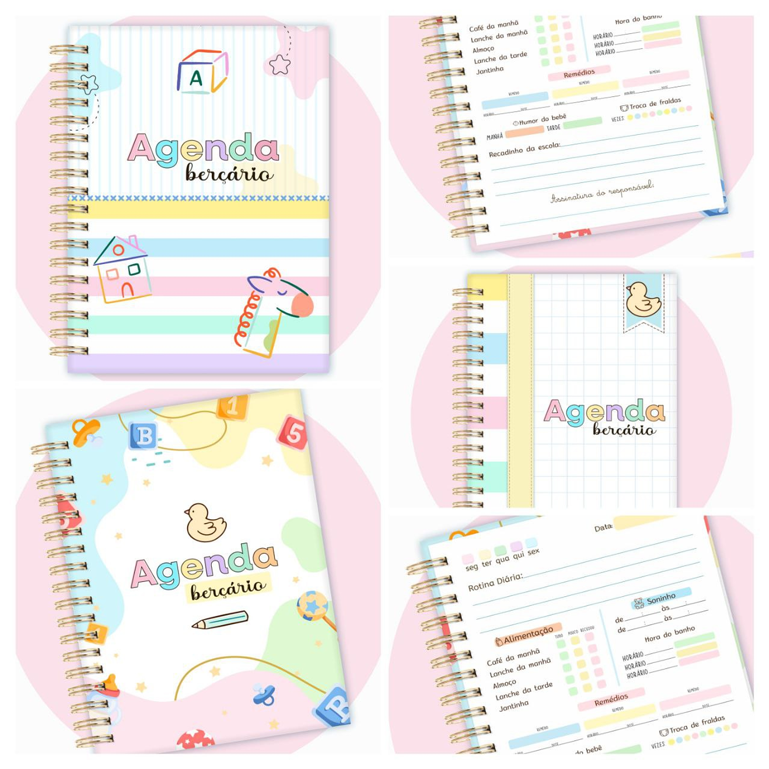 Encadernação Agenda Berçário Baby 2026 - Lina Criativa 1
