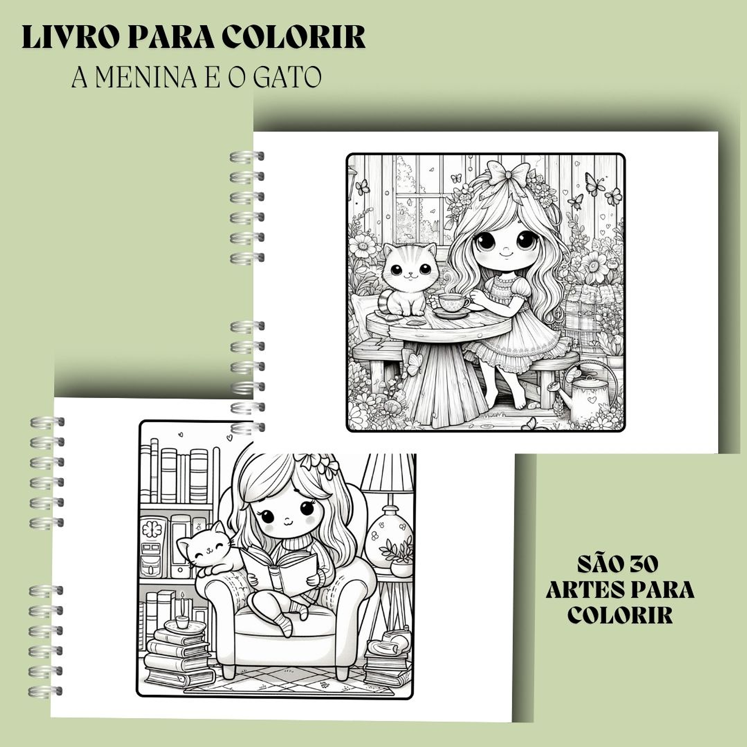 Arquivo Digital Colorir A Menina e o Gato 2