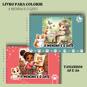 Arquivo Digital Colorir A Menina e o Gato