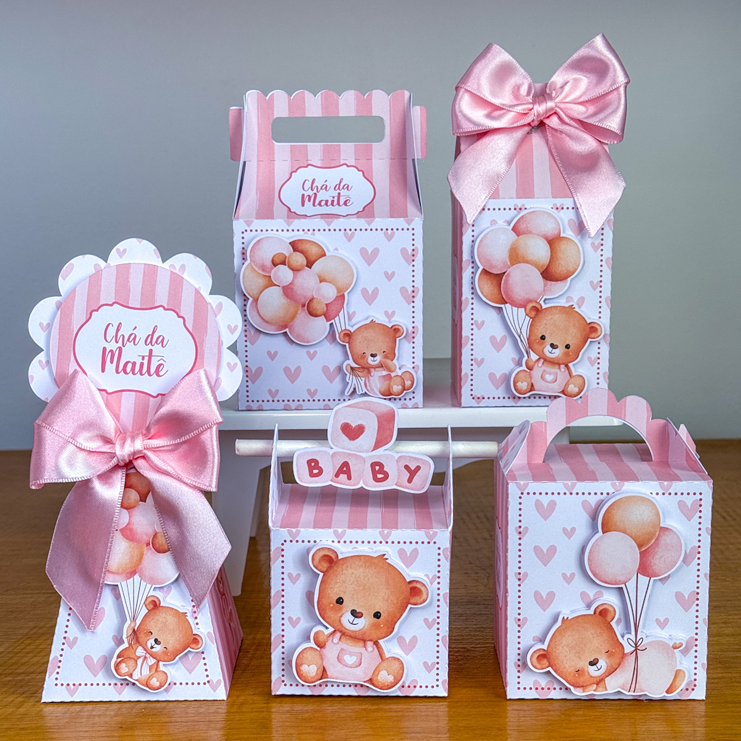 Arquivo 2 kits Chá de Bebê Ursinha e Ursinho - Juliana artes 3