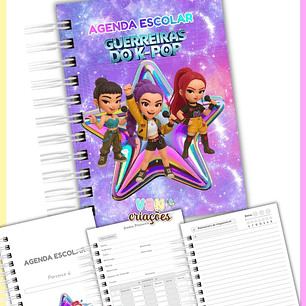 Encadernação Escolar Guerreiras Do K Pop - Van Criações