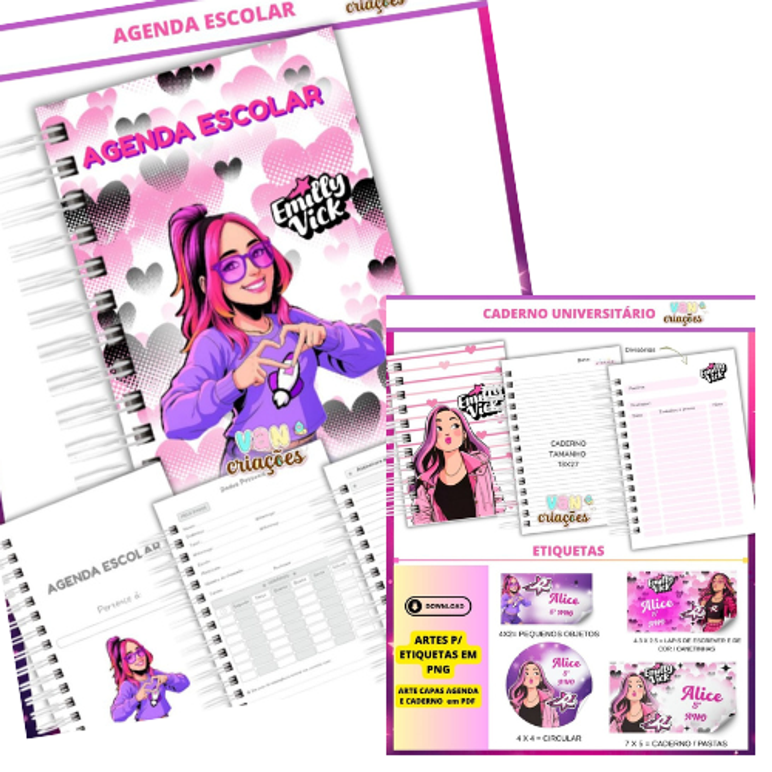 Encadernação Escolar Dos Rosa - Van Criações 1