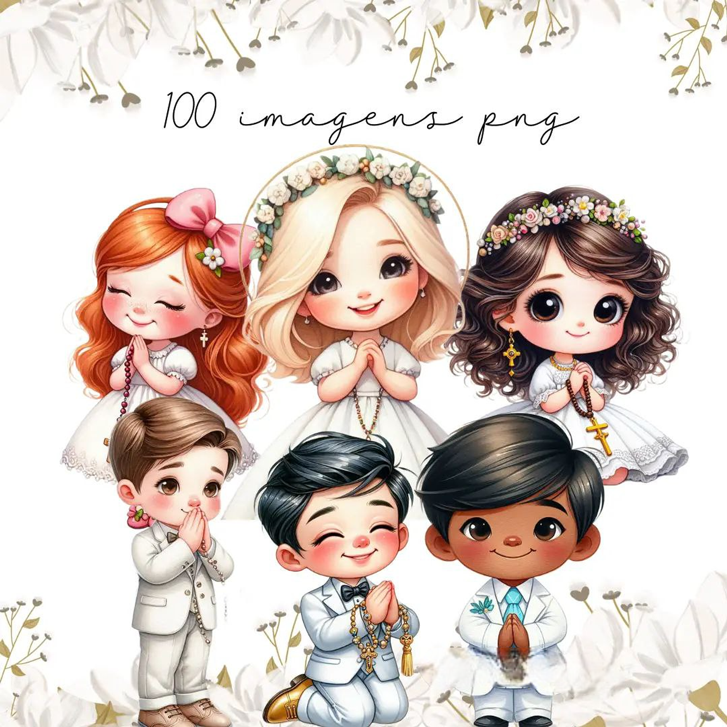 Kit Digital Primeira Comunhão - Caramelo Designer 2