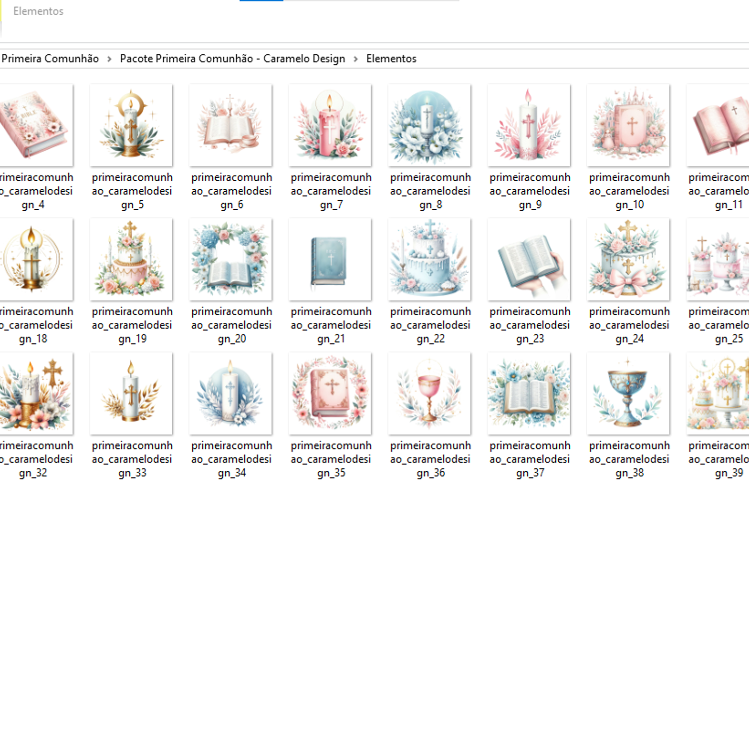 Kit Digital Primeira Comunhão - Caramelo Designer 6