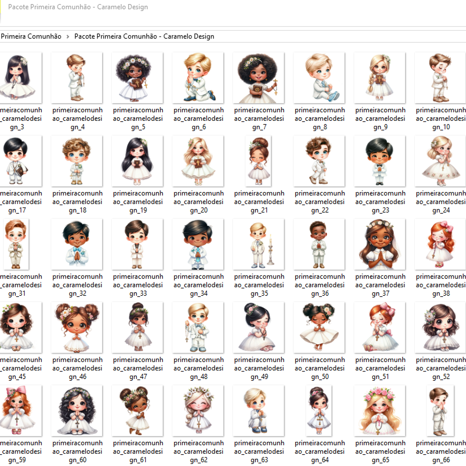 Kit Digital Primeira Comunhão - Caramelo Designer 4