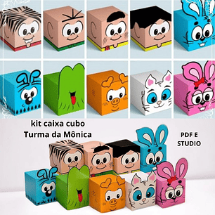 Arquivo Kit Caixa Cubo Turma Da Mônica Personagens 