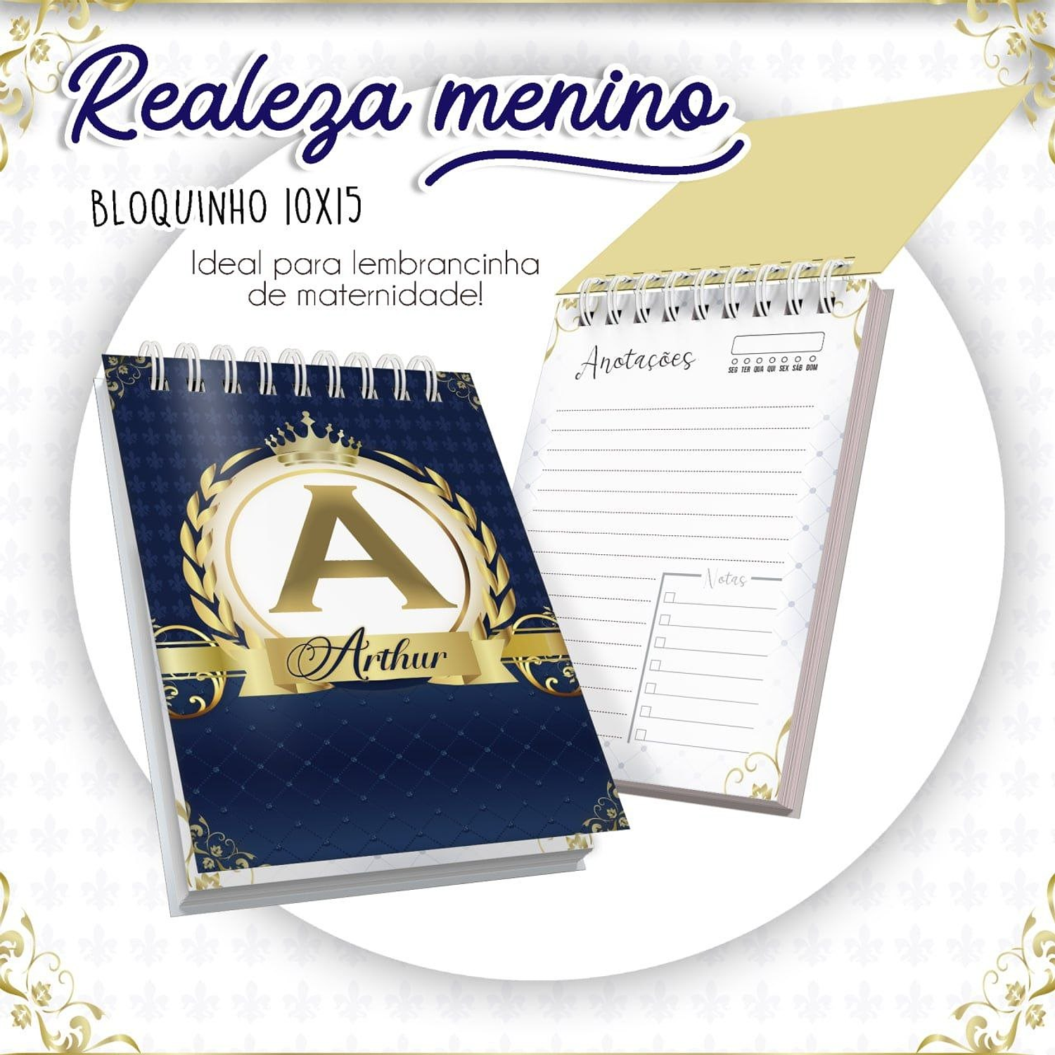 Arquivo Encadernação Kit Caderneta Realeza menino 4