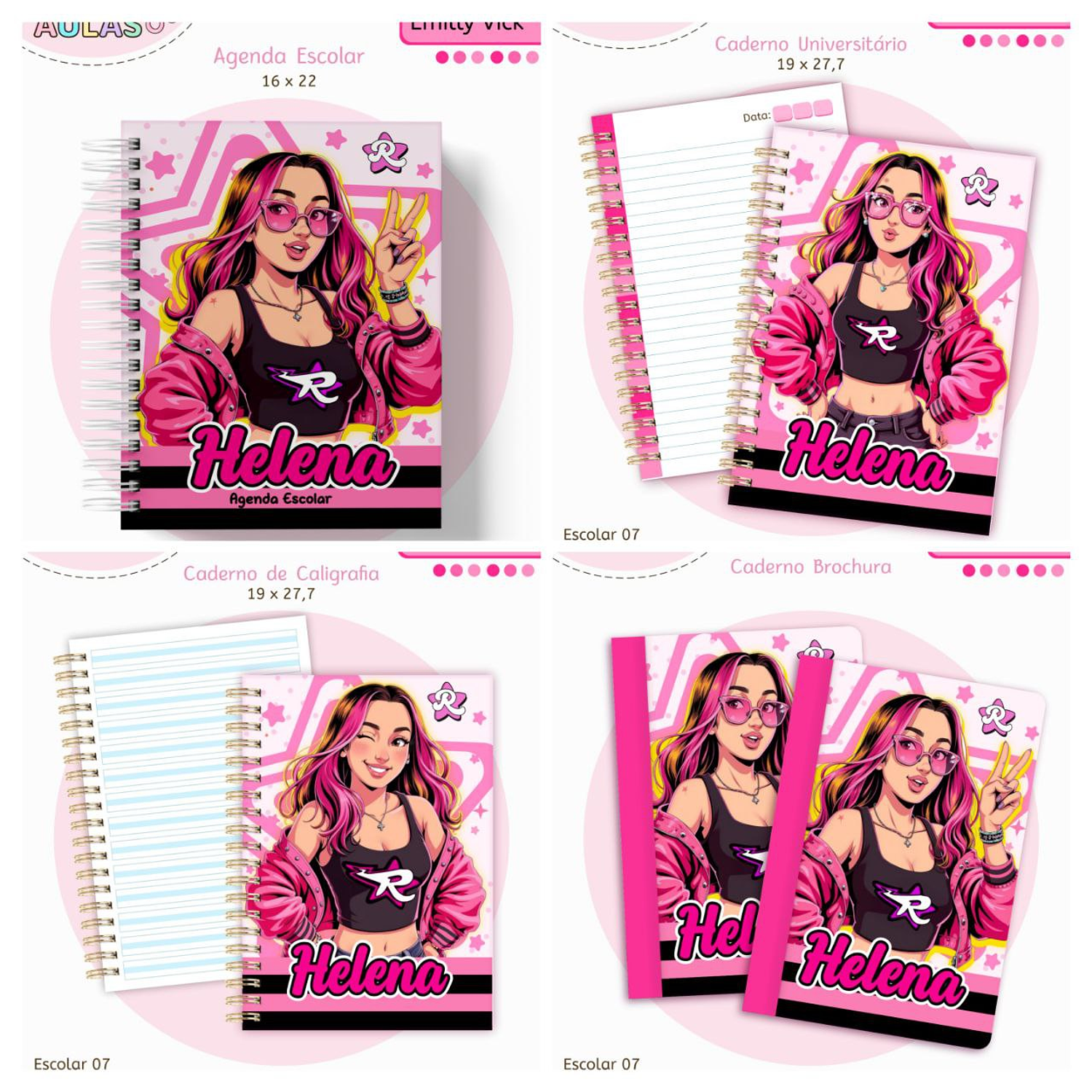 Encadernação Escolar Emilly Vick 2 - Lina Criativa  2