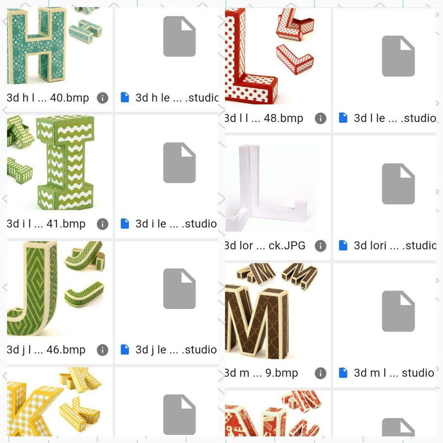 Arquivo Caixas Letras 3d 3