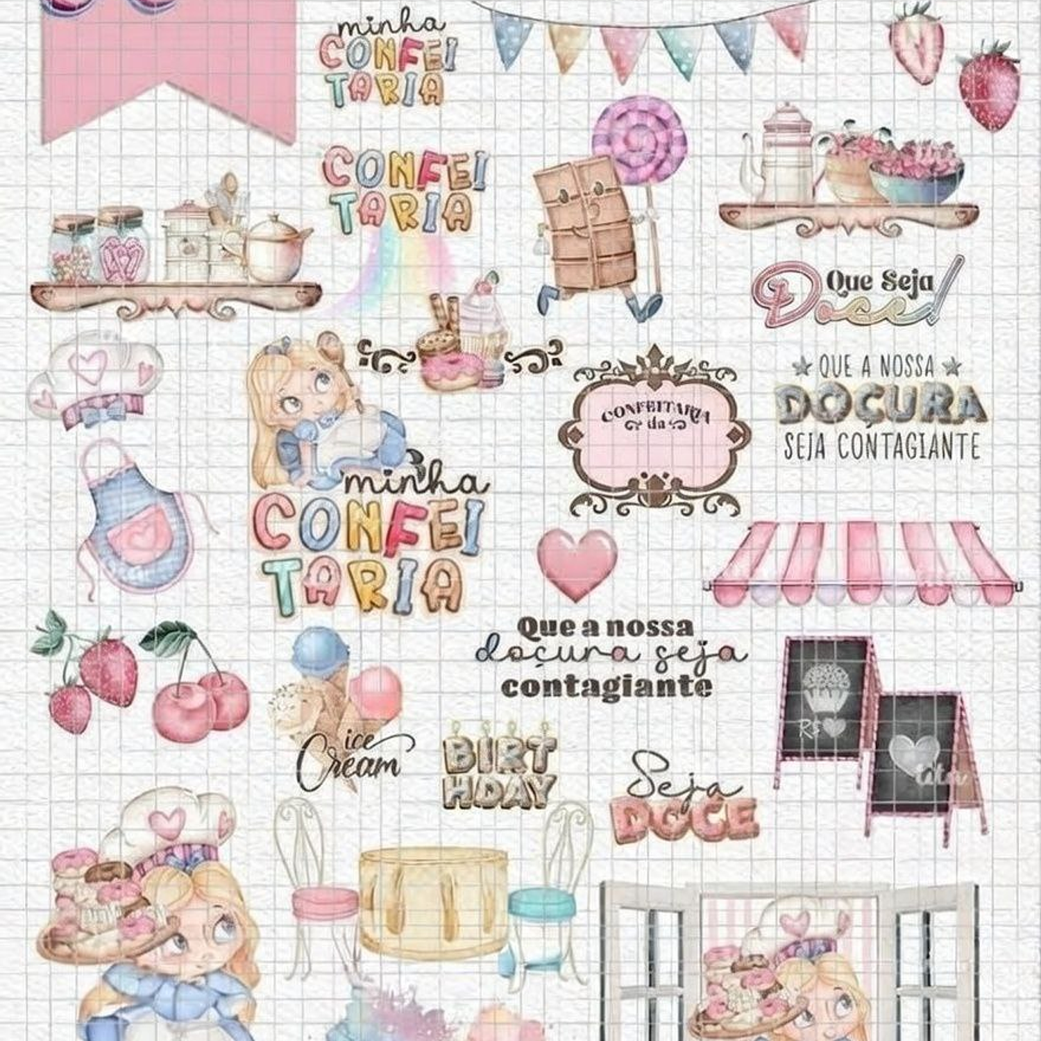 Kit Digital Doceria Da Alice Aquarela - Tita 4