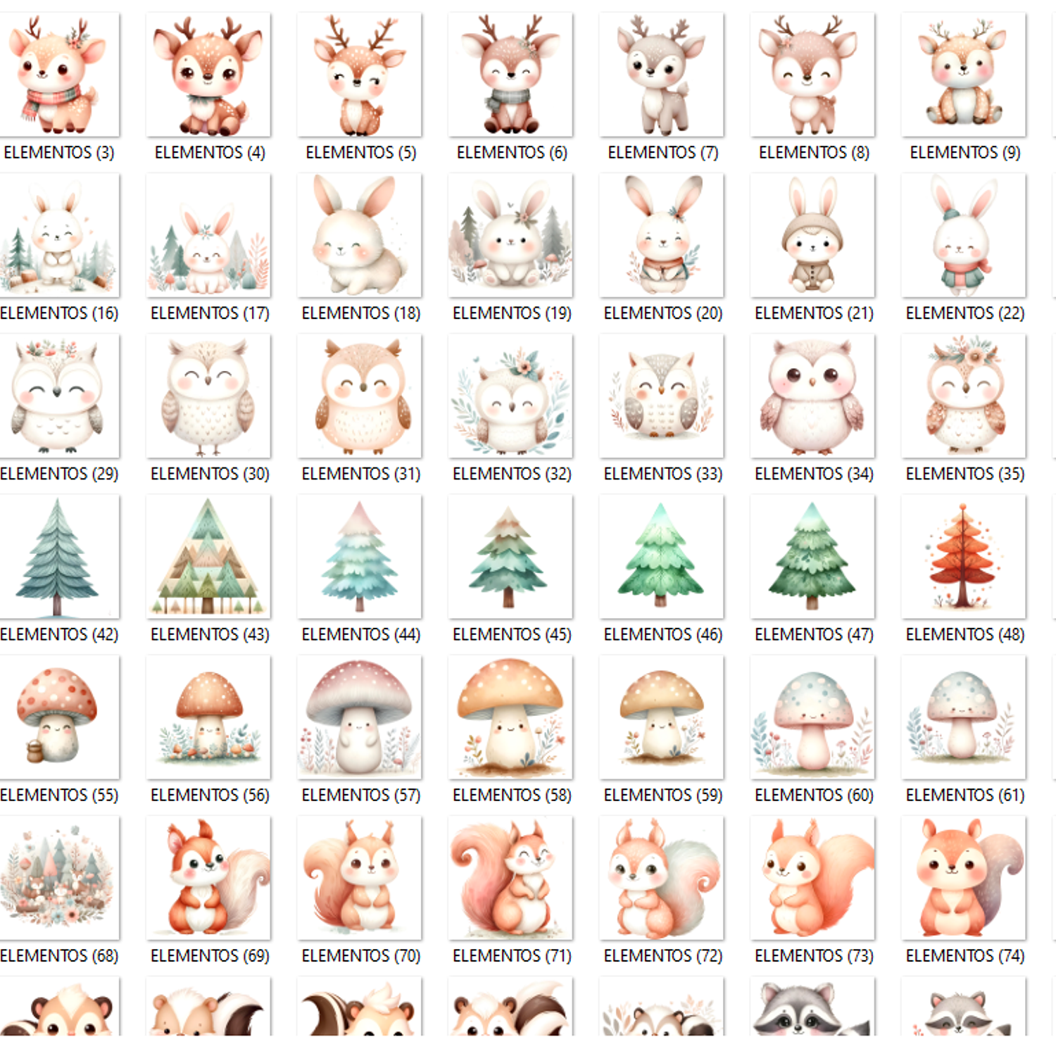 Kit Digital Bosque Enca - Fanddy Designer 2