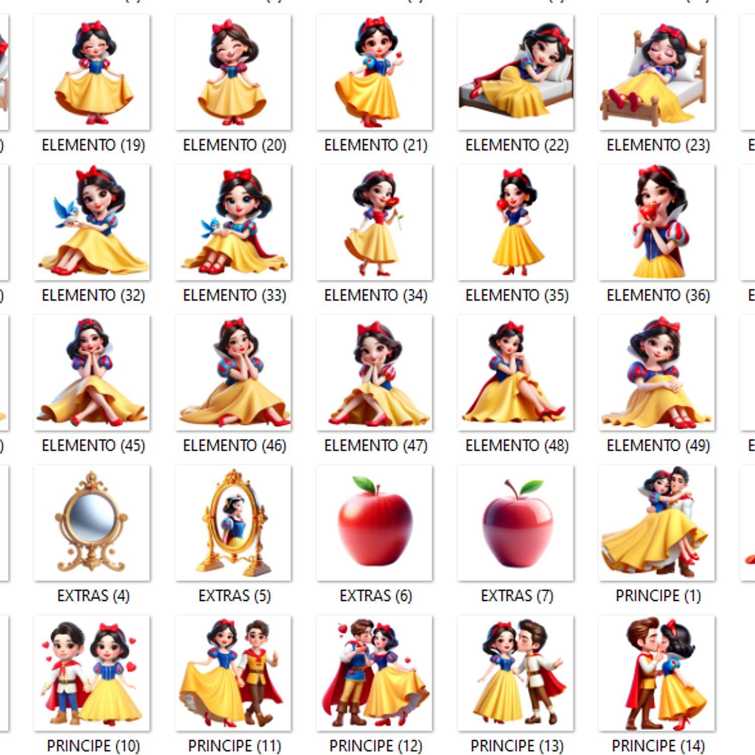 Kit Digital Branca de Neve e Sete Anões 3D - Fanddy Designer  2