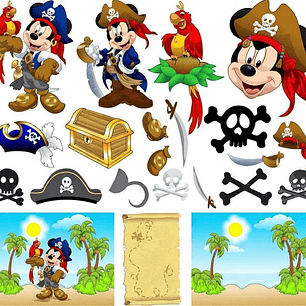 Kit Digital Mickey Pirata
