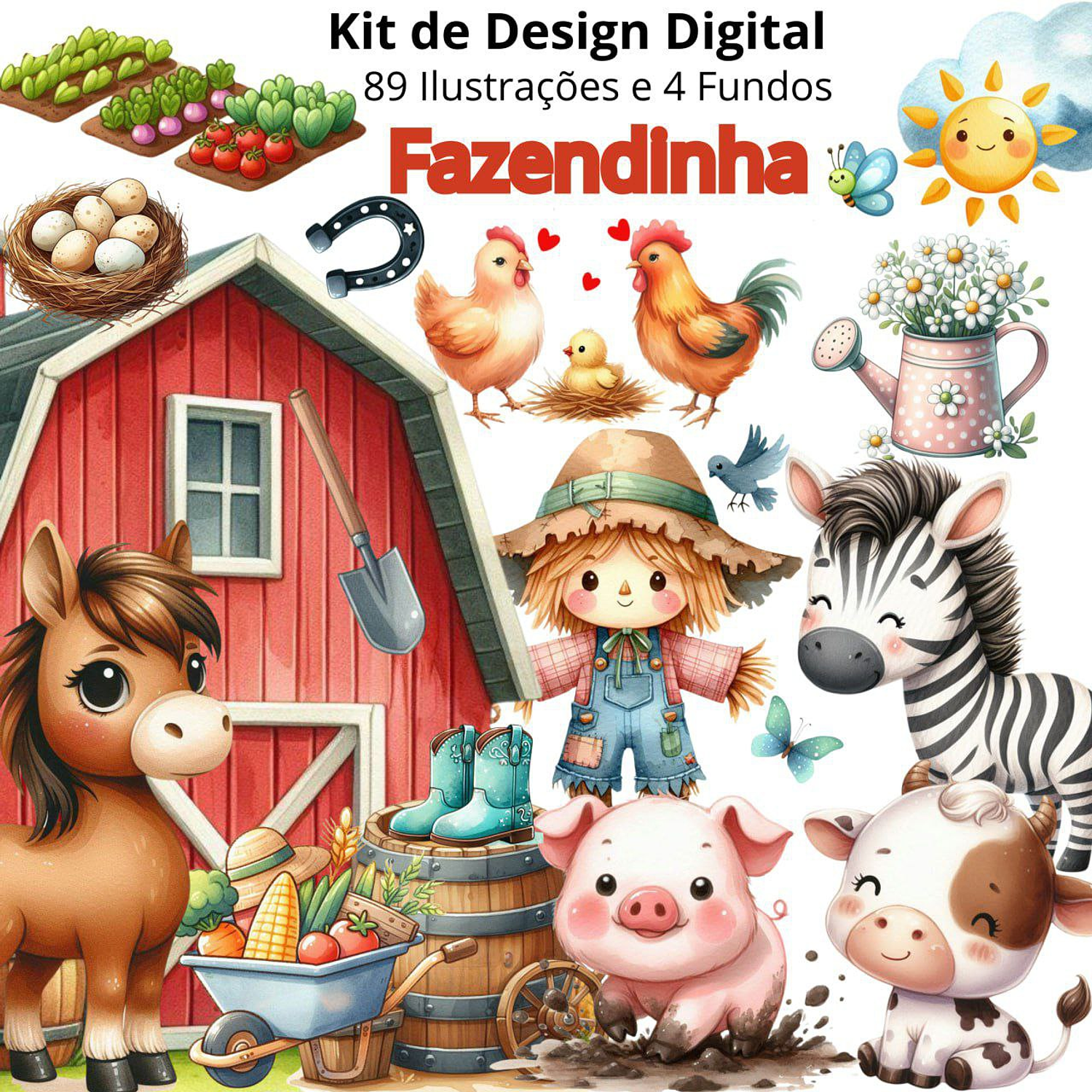 Kit Digital Fazendinha - Fanddy Designer  1